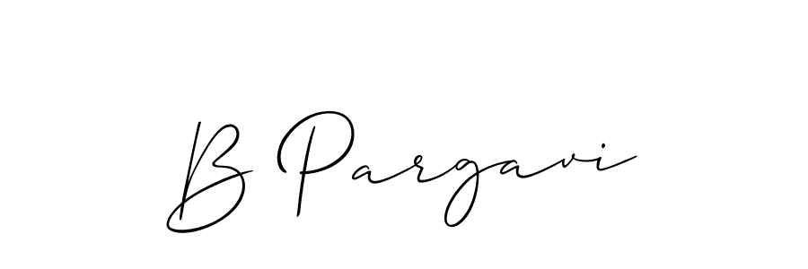 Also You can easily find your signature by using the search form. We will create B Pargavi name handwritten signature images for you free of cost using Allison_Script sign style. B Pargavi signature style 2 images and pictures png