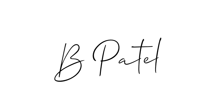 You should practise on your own different ways (Allison_Script) to write your name (B Patel) in signature. don't let someone else do it for you. B Patel signature style 2 images and pictures png