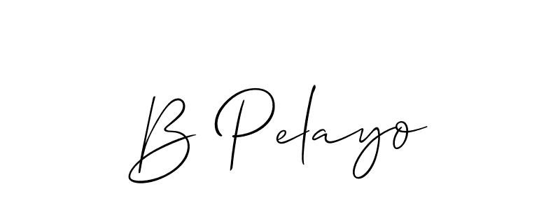 How to make B Pelayo name signature. Use Allison_Script style for creating short signs online. This is the latest handwritten sign. B Pelayo signature style 2 images and pictures png