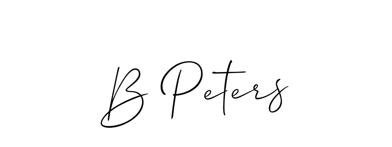 The best way (Allison_Script) to make a short signature is to pick only two or three words in your name. The name B Peters include a total of six letters. For converting this name. B Peters signature style 2 images and pictures png