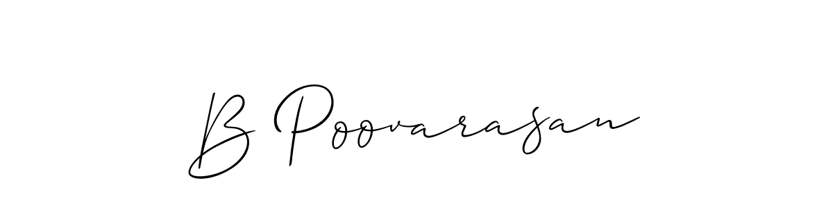 Make a beautiful signature design for name B Poovarasan. With this signature (Allison_Script) style, you can create a handwritten signature for free. B Poovarasan signature style 2 images and pictures png