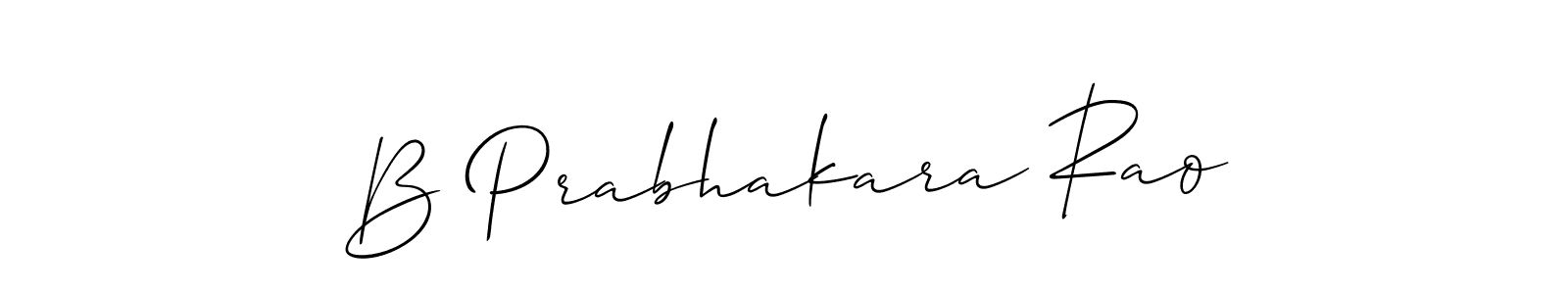 Make a beautiful signature design for name B Prabhakara Rao. With this signature (Allison_Script) style, you can create a handwritten signature for free. B Prabhakara Rao signature style 2 images and pictures png