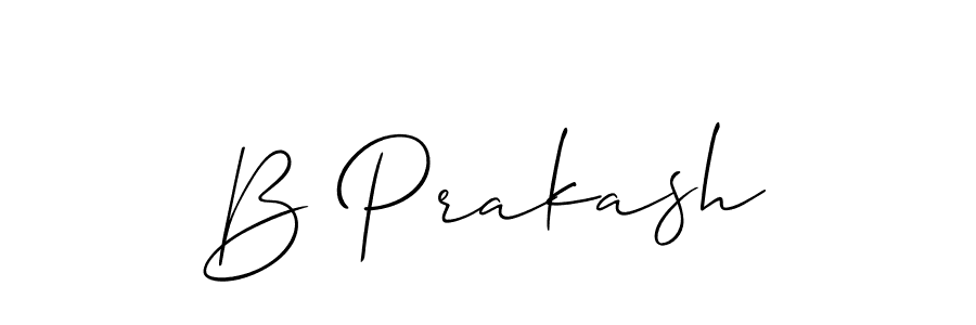 You should practise on your own different ways (Allison_Script) to write your name (B Prakash) in signature. don't let someone else do it for you. B Prakash signature style 2 images and pictures png