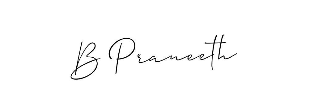 It looks lik you need a new signature style for name B Praneeth. Design unique handwritten (Allison_Script) signature with our free signature maker in just a few clicks. B Praneeth signature style 2 images and pictures png