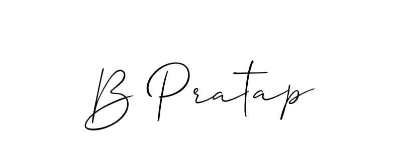 How to make B Pratap name signature. Use Allison_Script style for creating short signs online. This is the latest handwritten sign. B Pratap signature style 2 images and pictures png