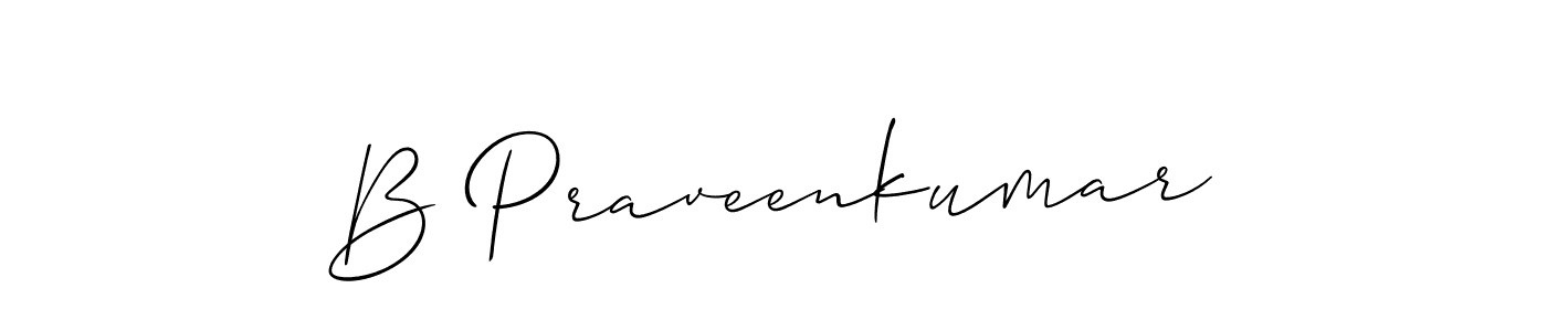 How to make B Praveenkumar name signature. Use Allison_Script style for creating short signs online. This is the latest handwritten sign. B Praveenkumar signature style 2 images and pictures png