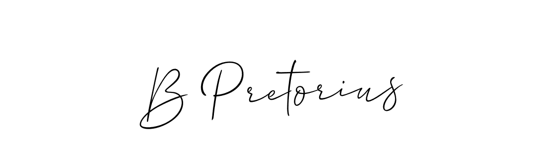 Make a short B Pretorius signature style. Manage your documents anywhere anytime using Allison_Script. Create and add eSignatures, submit forms, share and send files easily. B Pretorius signature style 2 images and pictures png
