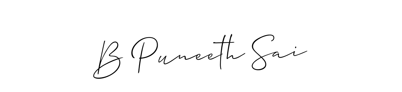 How to make B Puneeth Sai name signature. Use Allison_Script style for creating short signs online. This is the latest handwritten sign. B Puneeth Sai signature style 2 images and pictures png