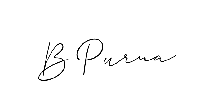 Make a beautiful signature design for name B Purna. With this signature (Allison_Script) style, you can create a handwritten signature for free. B Purna signature style 2 images and pictures png