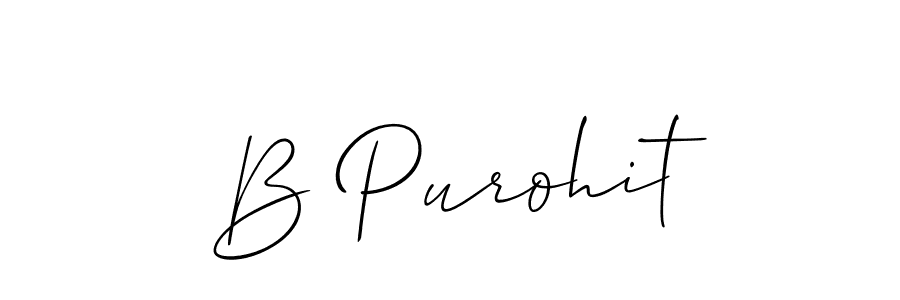 Create a beautiful signature design for name B Purohit. With this signature (Allison_Script) fonts, you can make a handwritten signature for free. B Purohit signature style 2 images and pictures png