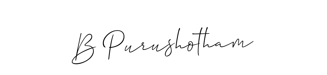 How to make B Purushotham name signature. Use Allison_Script style for creating short signs online. This is the latest handwritten sign. B Purushotham signature style 2 images and pictures png