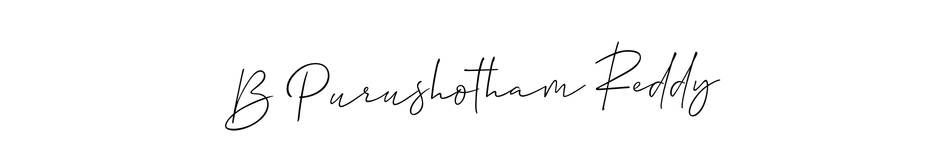 Also You can easily find your signature by using the search form. We will create B Purushotham Reddy name handwritten signature images for you free of cost using Allison_Script sign style. B Purushotham Reddy signature style 2 images and pictures png