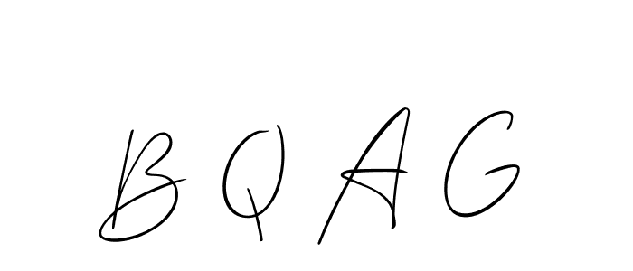 How to make B Q A G name signature. Use Allison_Script style for creating short signs online. This is the latest handwritten sign. B Q A G signature style 2 images and pictures png