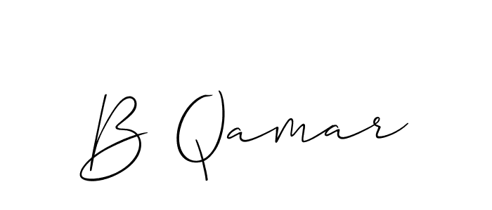 Also You can easily find your signature by using the search form. We will create B Qamar name handwritten signature images for you free of cost using Allison_Script sign style. B Qamar signature style 2 images and pictures png