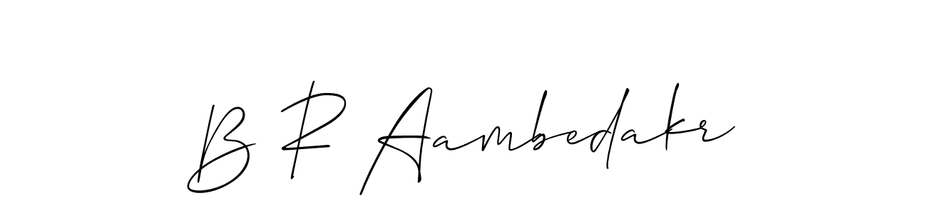 The best way (Allison_Script) to make a short signature is to pick only two or three words in your name. The name B R Aambedakr include a total of six letters. For converting this name. B R Aambedakr signature style 2 images and pictures png