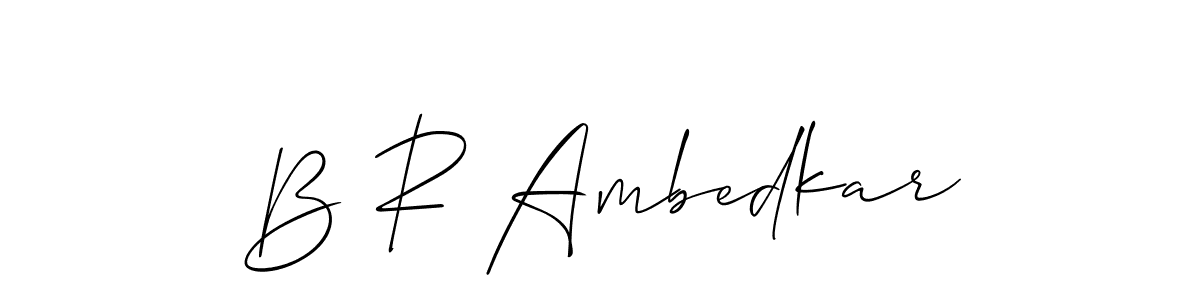 The best way (Allison_Script) to make a short signature is to pick only two or three words in your name. The name B R Ambedkar include a total of six letters. For converting this name. B R Ambedkar signature style 2 images and pictures png