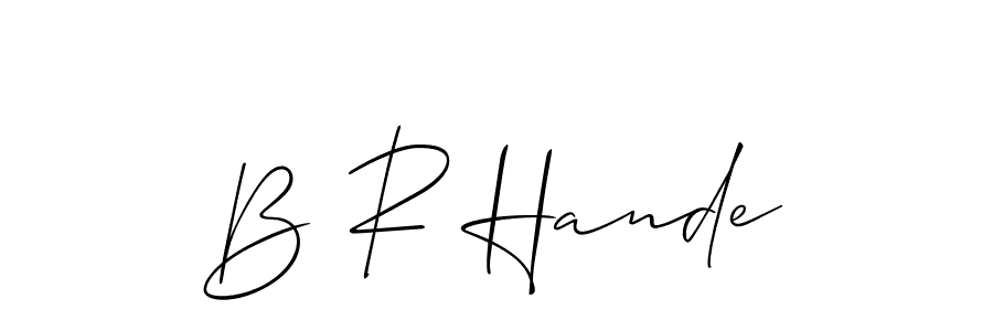 Make a beautiful signature design for name B R Hande. With this signature (Allison_Script) style, you can create a handwritten signature for free. B R Hande signature style 2 images and pictures png