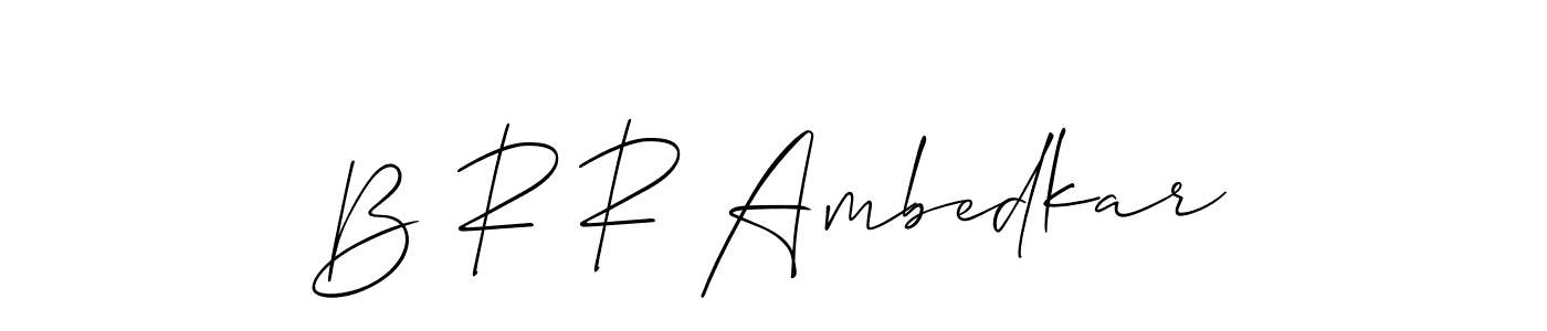 The best way (Allison_Script) to make a short signature is to pick only two or three words in your name. The name B R R Ambedkar include a total of six letters. For converting this name. B R R Ambedkar signature style 2 images and pictures png