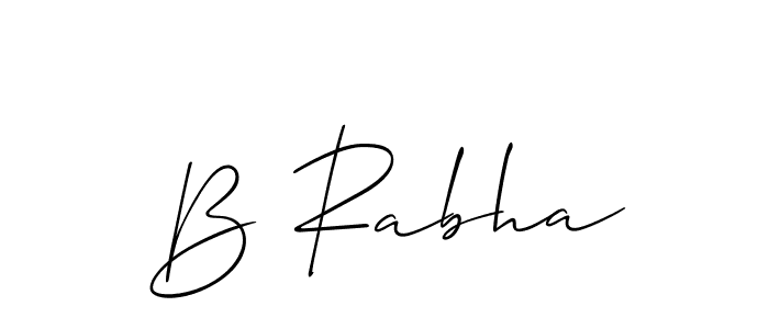 Use a signature maker to create a handwritten signature online. With this signature software, you can design (Allison_Script) your own signature for name B Rabha. B Rabha signature style 2 images and pictures png