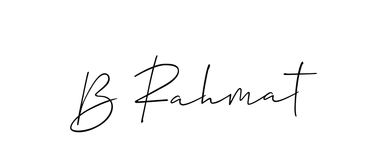 You should practise on your own different ways (Allison_Script) to write your name (B Rahmat) in signature. don't let someone else do it for you. B Rahmat signature style 2 images and pictures png