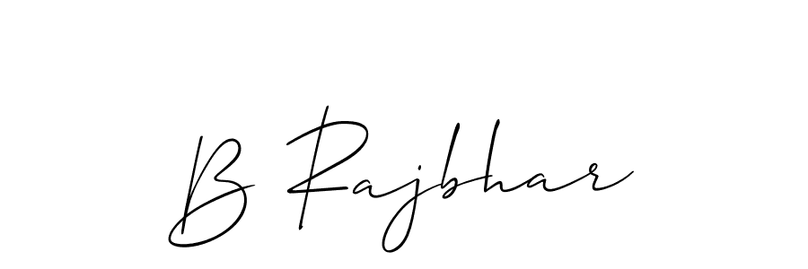 Design your own signature with our free online signature maker. With this signature software, you can create a handwritten (Allison_Script) signature for name B Rajbhar. B Rajbhar signature style 2 images and pictures png