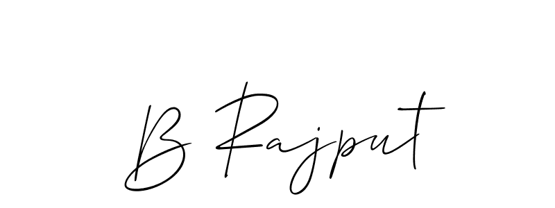 Design your own signature with our free online signature maker. With this signature software, you can create a handwritten (Allison_Script) signature for name B Rajput. B Rajput signature style 2 images and pictures png