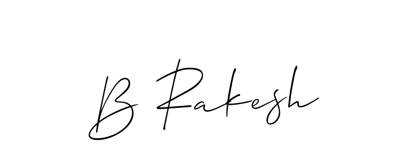 How to make B Rakesh name signature. Use Allison_Script style for creating short signs online. This is the latest handwritten sign. B Rakesh signature style 2 images and pictures png