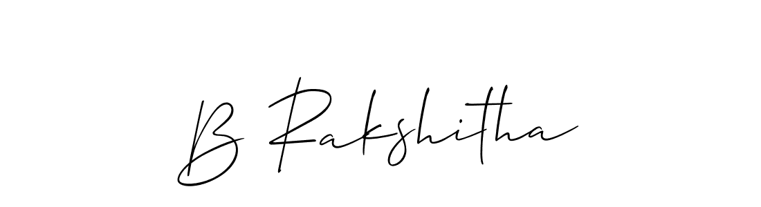 How to make B Rakshitha name signature. Use Allison_Script style for creating short signs online. This is the latest handwritten sign. B Rakshitha signature style 2 images and pictures png