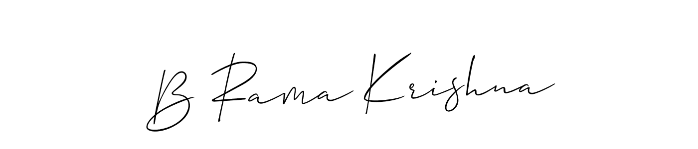 Design your own signature with our free online signature maker. With this signature software, you can create a handwritten (Allison_Script) signature for name B Rama Krishna. B Rama Krishna signature style 2 images and pictures png