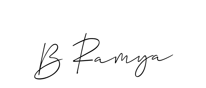 How to make B Ramya signature? Allison_Script is a professional autograph style. Create handwritten signature for B Ramya name. B Ramya signature style 2 images and pictures png