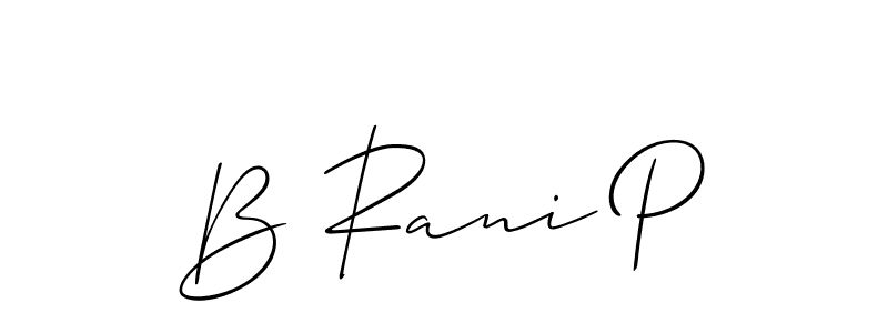 Make a beautiful signature design for name B Rani P. Use this online signature maker to create a handwritten signature for free. B Rani P signature style 2 images and pictures png