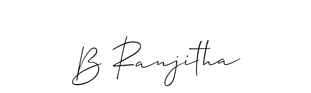 Make a beautiful signature design for name B Ranjitha. With this signature (Allison_Script) style, you can create a handwritten signature for free. B Ranjitha signature style 2 images and pictures png