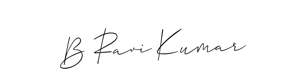 Also we have B Ravi Kumar name is the best signature style. Create professional handwritten signature collection using Allison_Script autograph style. B Ravi Kumar signature style 2 images and pictures png
