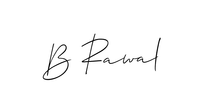 How to make B Rawal name signature. Use Allison_Script style for creating short signs online. This is the latest handwritten sign. B Rawal signature style 2 images and pictures png