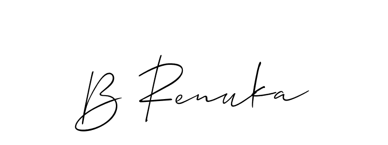 You should practise on your own different ways (Allison_Script) to write your name (B Renuka) in signature. don't let someone else do it for you. B Renuka signature style 2 images and pictures png