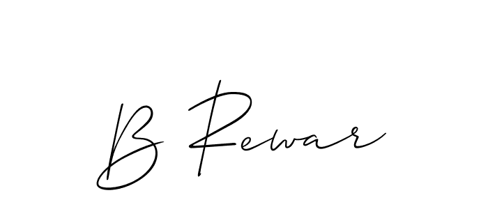 Use a signature maker to create a handwritten signature online. With this signature software, you can design (Allison_Script) your own signature for name B Rewar. B Rewar signature style 2 images and pictures png