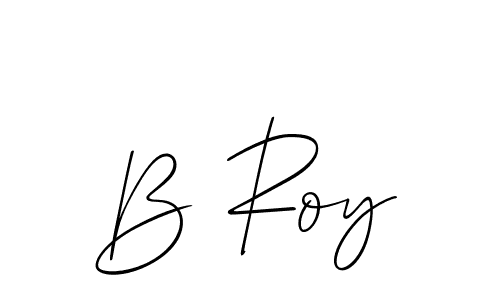 How to make B Roy name signature. Use Allison_Script style for creating short signs online. This is the latest handwritten sign. B Roy signature style 2 images and pictures png