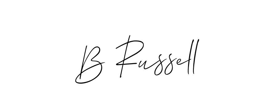 The best way (Allison_Script) to make a short signature is to pick only two or three words in your name. The name B Russell include a total of six letters. For converting this name. B Russell signature style 2 images and pictures png