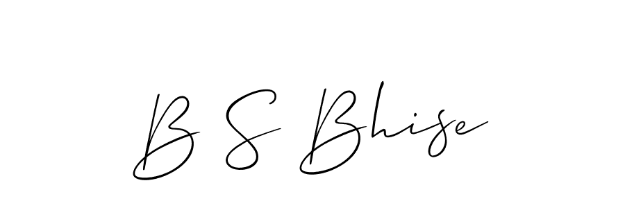 if you are searching for the best signature style for your name B S Bhise. so please give up your signature search. here we have designed multiple signature styles  using Allison_Script. B S Bhise signature style 2 images and pictures png