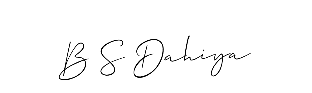 Make a beautiful signature design for name B S Dahiya. With this signature (Allison_Script) style, you can create a handwritten signature for free. B S Dahiya signature style 2 images and pictures png