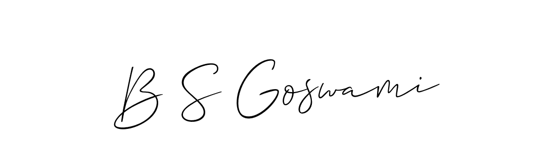 Make a beautiful signature design for name B S Goswami. With this signature (Allison_Script) style, you can create a handwritten signature for free. B S Goswami signature style 2 images and pictures png