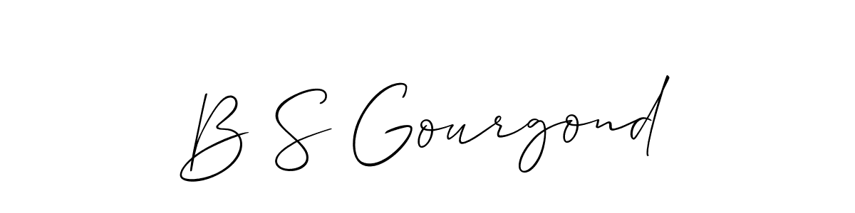 Make a beautiful signature design for name B S Gourgond. With this signature (Allison_Script) style, you can create a handwritten signature for free. B S Gourgond signature style 2 images and pictures png