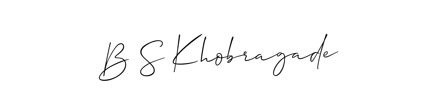 Also we have B S Khobragade name is the best signature style. Create professional handwritten signature collection using Allison_Script autograph style. B S Khobragade signature style 2 images and pictures png