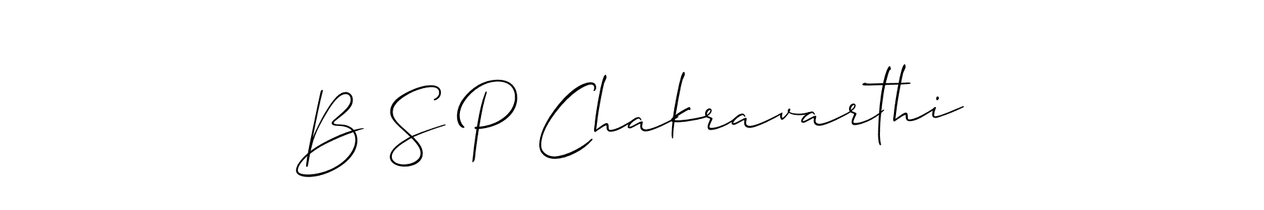 Create a beautiful signature design for name B S P Chakravarthi. With this signature (Allison_Script) fonts, you can make a handwritten signature for free. B S P Chakravarthi signature style 2 images and pictures png