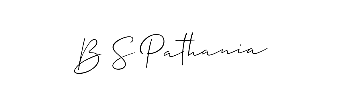 How to Draw B S Pathania signature style? Allison_Script is a latest design signature styles for name B S Pathania. B S Pathania signature style 2 images and pictures png