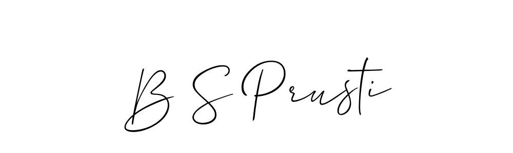 It looks lik you need a new signature style for name B S Prusti. Design unique handwritten (Allison_Script) signature with our free signature maker in just a few clicks. B S Prusti signature style 2 images and pictures png