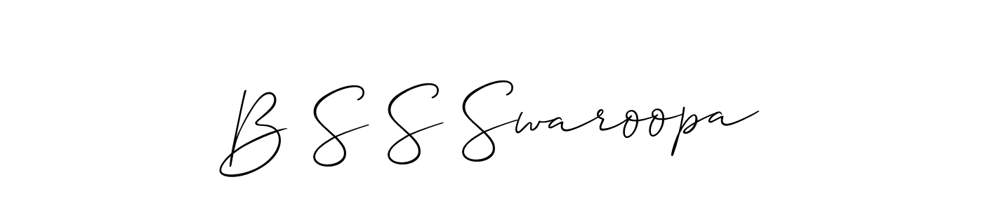 if you are searching for the best signature style for your name B S S Swaroopa. so please give up your signature search. here we have designed multiple signature styles  using Allison_Script. B S S Swaroopa signature style 2 images and pictures png