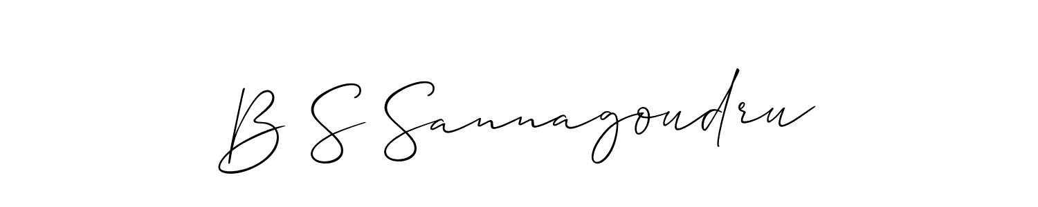 Also we have B S Sannagoudru name is the best signature style. Create professional handwritten signature collection using Allison_Script autograph style. B S Sannagoudru signature style 2 images and pictures png