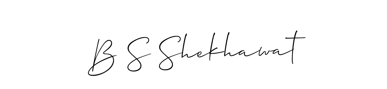 Make a beautiful signature design for name B S Shekhawat. With this signature (Allison_Script) style, you can create a handwritten signature for free. B S Shekhawat signature style 2 images and pictures png