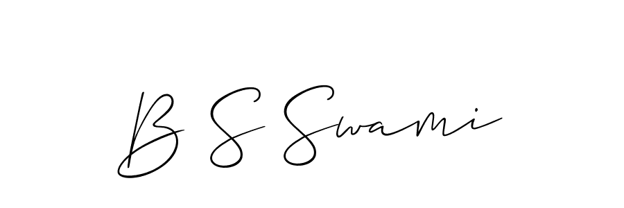 Create a beautiful signature design for name B S Swami. With this signature (Allison_Script) fonts, you can make a handwritten signature for free. B S Swami signature style 2 images and pictures png